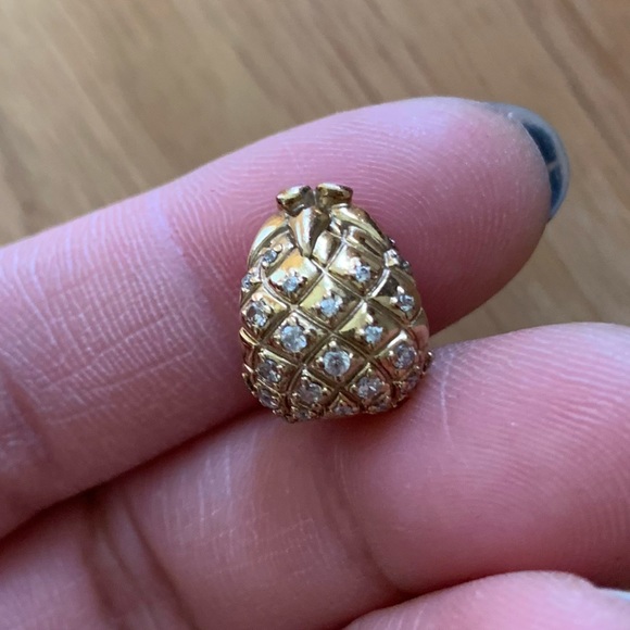 NWOT Retired Pandora charm shine golden "Pineapple fantasy - Picture 8 of 11